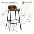 thumbnail image 3 of Costway Industrial Bar Stool 24.5" Saddle Seat Kitchen Dining Stool with Low Back, 3 of 9