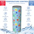 thumbnail image 5 of Pioneer Flower Floral Print Pattern 20oz Skinny Tumbler with Straw & Lid, Double Wall Vacuum Insulated Cup, Leak-Proof, Cup Holder Friendly, Hot 6H Cold 12H, 5 of 6