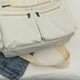 thumbnail image 4 of Bolso de mano de pana para mujer con múltiples bolsillos bolso de viaje con cremallera (beige), 4 of 9