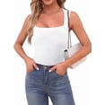 thumbnail image 2 of Females Square Neck Tank Tops Dressy Summer Sleeveless Shirts Going Out Fitted Trendy Tops T Shirts Blouses White XL, 2 of 9