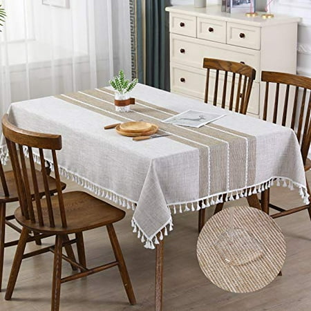 

Kaysun Table Cloth Rectangular Table Waterproof -Kitchen & Table linens Fabrics Winkle Free Large Tablecloths for Rectangle Tables Farmhouse Dinning Patio Picnic Table Cover 55x120 Coffee