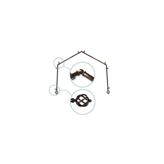 Mountain Lodge Curtain Rods & Hardware - Adjustable Telescoping Design - Rustic Home Decor