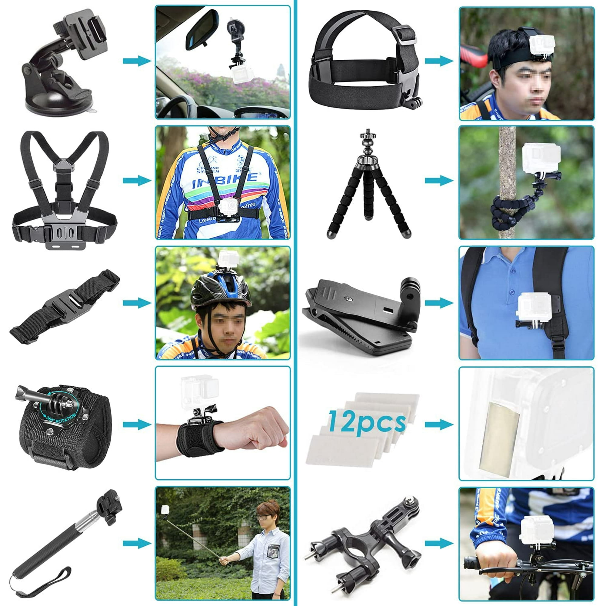 GoProHERO10&amp;GoProMax プラス付属品 GoPro Accessories 50-In-1 Action Camera Accessory Kit
