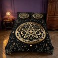 thumbnail image 2 of Homewish Glitter Stars Moon Duvet Cover Queen, Leaves Print Queen Bedding, Gold Black, Black Reversible 3pcs, 1 Duvet Cover and 2 Pillowcases, 2 of 6