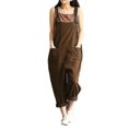 thumbnail image 1 of Peto con bolsillos grandes para mujer, mono informal holgado, pantalones, monos lisos, 1 of 3