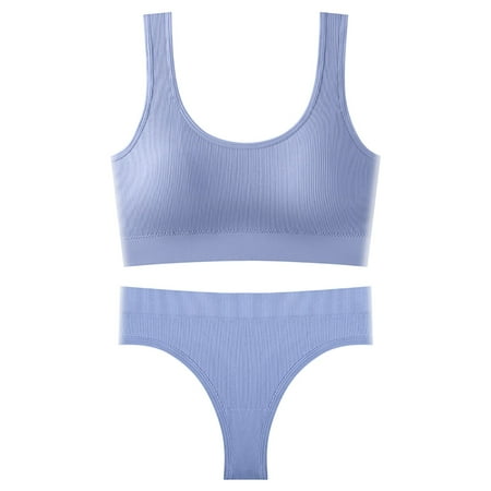 

adviicd Lingerie Bodysuit Women s Piece Ring Linked Triangle Bras and Thongs Lingerie Set Sky Blue One Size