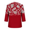 thumbnail image 2 of FAHXNVB Women's Plus Size V-Neck T-Shirts 3/4 Sleeve Soft Cotton Graphic Print Button Tees Tops Fashion Casual Comfortable Loose Shirts, 2 of 4