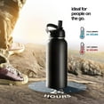 thumbnail image 3 of Brewberry Stainless Steel Sports Bottle and Travel Mug for Hot and Cold Beverages, Wide Mouth, Double Wall Insulated Hydration Sports Water Bottle for Hiking, Biking, and Activities, 40 oz BPA Free, 3 of 5