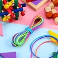 thumbnail image 3 of 5 Pieces Cats Cradle String Hand Game String Finger Game String and 5 Pieces Chinese Jump Ropes Colorful Stretch Rope Elastic Fitness Game for Outdoor Exercise, Rainbow Color, 3 of 7
