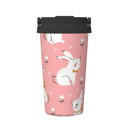 

Insulated Coffee Mug With Lid Cute Kawaii Rabbit Bunny Insulated Tumbler Stainless Steel Coffee Travel Mug With Lid Hot Beverage And Cold Vacuum Portable Thermal Cup Gifts