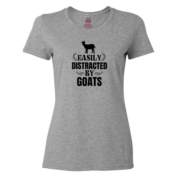 Inktastic Easily Distracted by Goats Women's T-Shirt