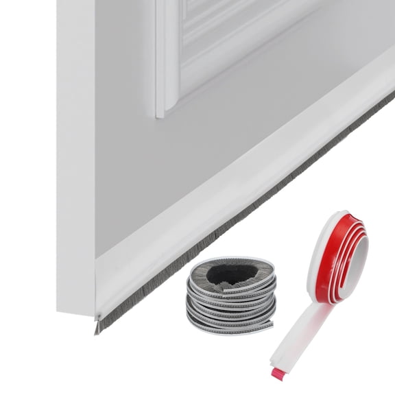 Uxcell 1 Pcs Door Bottom Sweep, 39 x 1 inch Adhesive Under Door Draft Strip Silicone, White