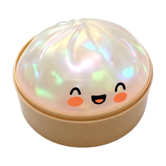 Dumpling Squishy Steamed Bun Slow Rising Toys, Soft Elastic Squeeze Fidget Toys with Basket Round Design Adult Desk