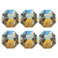 thumbnail image 2 of Pofeuu Funny Countryside Donkey Print Leather Coasters Set of 6, Round Cups Mugs Mat Pad for Home Kitchen Heat Resistant Drink Coasters,Octagon, 2 of 7