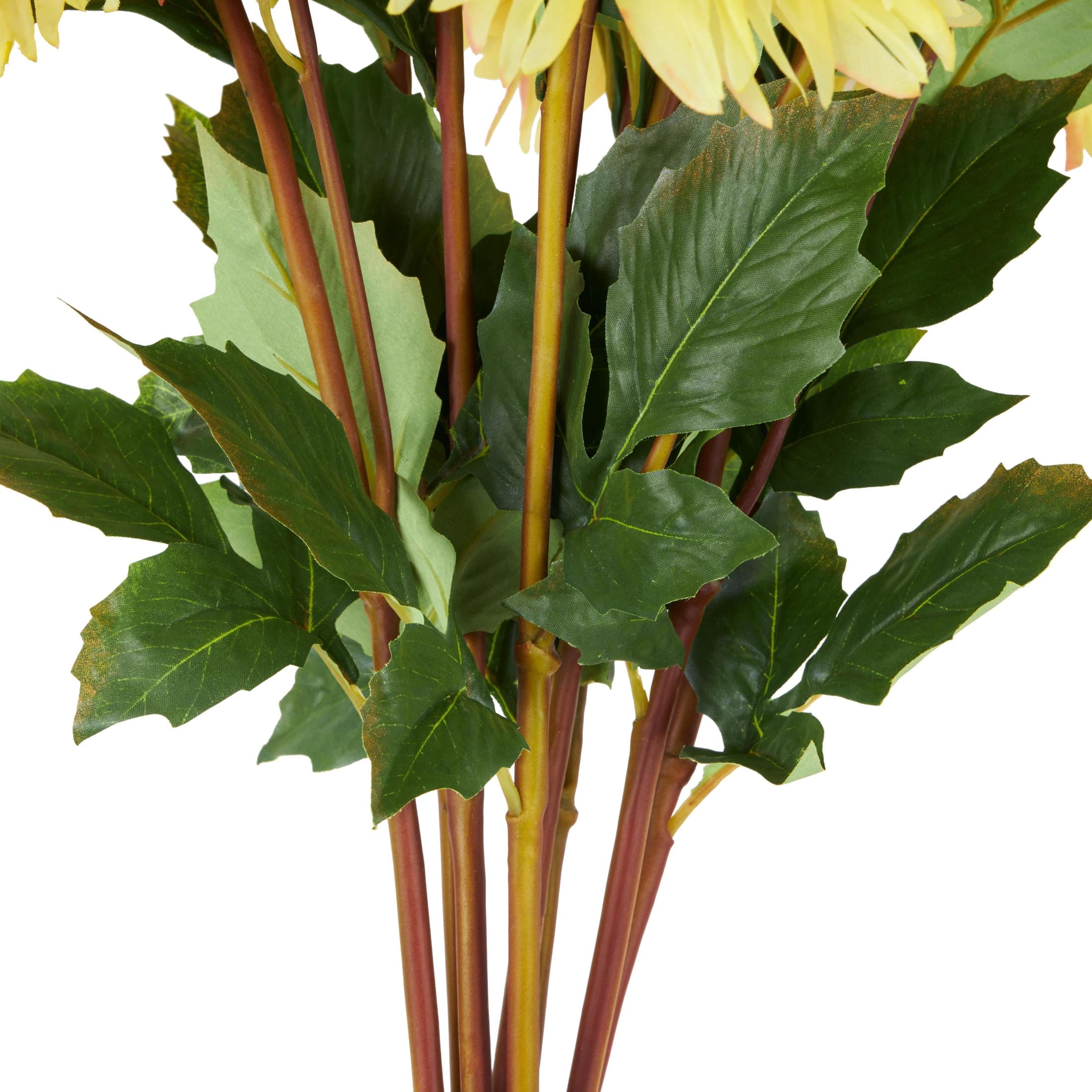 32" Plastic Floral Tall Dahlia Artificial Flower Stem, by DecMode (8 Count)