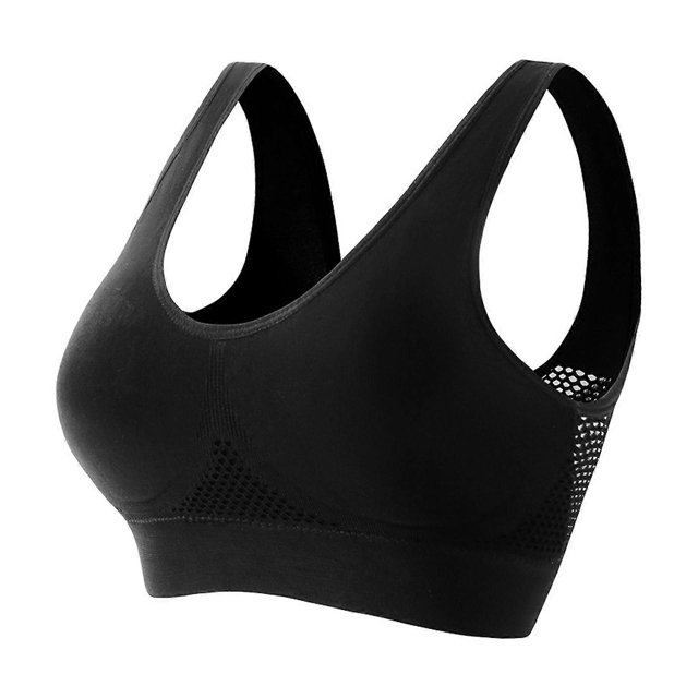 Women's Breathable Sports Bra Large Size with Anti Sagging Lift Up Mesh Push Up Underwear Top for High Impact Workouts color XXXL