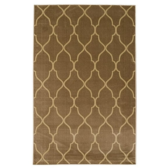 Linon Vintage Baron Polyester 8'x10' Rug in Beige and Sand