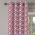thumbnail image 2 of Ambesonne Geometric Grommet Curtain, Triangles Art Print, 50" x 96", Plum Marigold White, 2 of 6