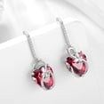 thumbnail image 6 of Juwaliy Cat Butterfly Earrings for Women 925 Sterling Silver Earrings Dangle Hook Red Heart Ruby July Birthstone Jewelry Mother Christmas Birthday Valentine's Day Gifts for Wife Girlfriend, 6 of 10