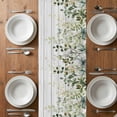 thumbnail image 4 of Table Runner 120 Inches Long for Kitchen Dining, Green Dresser Scarf Farmhouse, Dining Table Decorations for Wedding/Parties, Eucalyptus Leaves 13 x 120 In, 4 of 8