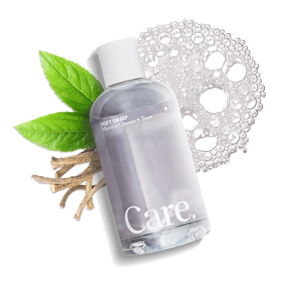 Care - Limpiador micelar de barrido suave y tónico facial Agua limpiadora micelar sin alcohol y sin parabenos con ácido hialurónico, glicerina y extracto de corteza de sauce Limpiador facial sin enjua