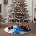 thumbnail image 4 of Xecao Blue White Fluid Art Pattern Christmas Tree Skirt Round Xmas Tree Mat Base Cover for Holiday Home Decorations-36", 4 of 6