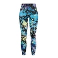 thumbnail image 5 of COEQINE Comfortable Yoga Pants for Women with Pockets 4-Way Stretch Tummy Control High Waisted Athletic Leggings Blue Yellow Splash Ink Buttery Soft No See Through Tights, L, 5 of 7