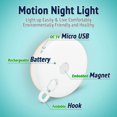 thumbnail image 5 of Rechargeable Motion and Night Sensor Light(Only in Dark) Auxiliary Lighting Warm White with Adjustable Stepless Light for Bedroom, Stairs, Kitchen, Hallway (Stick on / Magnetic / Hanging on), 5 of 5