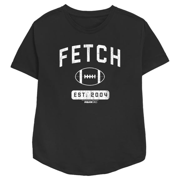 Women's Mean Girls Distressed Fetch Football Est. 2004 Graphic Tee Black X Small