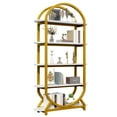 thumbnail image 6 of Modfurne Tall Bookshelf Arched Bookcase, Modern 5-Tier Book Shelves with Storage Organizer Living Room, Library, Home Office, Gold, 6 of 6