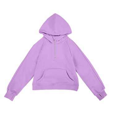 Dazeni Big Girls' Fleece Sweatshirts Half Zipper Pullover Crop Tops For Teen Girls Long Sleeve Tops For Fall Winter Outwear