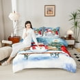 thumbnail image 4 of Castle Fairy 3-Piece Full Comforter Set with Sparrow Snowman Christmas Design, 4 of 8