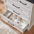 thumbnail image 2 of EDX 36" Farmhouse 5-Drawer Dressers for Bedroom and Living Room Storage, Stylish Wood Chest of Drawers, White, 2 of 5