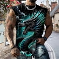 thumbnail image 5 of Yopmin Workout Tank Tops for Men Dragon Crew Neck Fashion Graphic Tank Tops Summer Sleeveless Shirts for Sports Fitness, 5 of 8