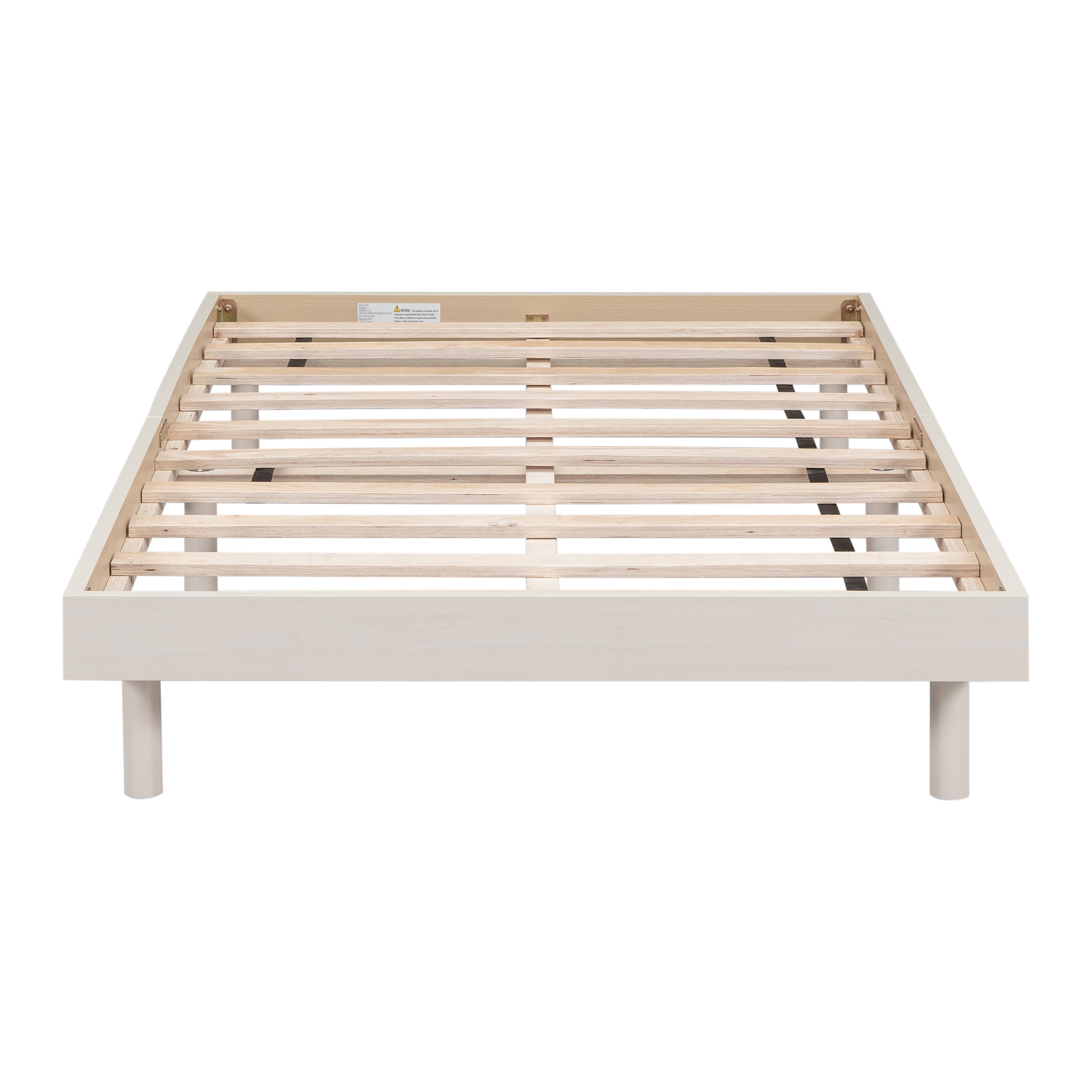 Miniyam Wood Twin Size Floating Bed for Kids and Teens, White