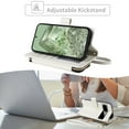 thumbnail image 2 of Furiet Wallet Case for Google Pixel 7A 5G 2023 with Detachable Wrist/Crossbody Shoulder Strap, Card Slots Zipper Purse, Luxury PU Leather Card Holder Stand Cell Phone Cover for Pixel7A A7 Women White, 2 of 7