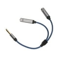 thumbnail image 4 of Cable femenino de 6.35 mm de macho a 2 6.35 mm, cable de audio estéro de aluminio de aluminio de transmisión de alta conectores de fidelidad de Oro chapados para telefonos, 4 of 7