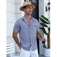 thumbnail image 6 of COOFANDY Men's Cool Linen Cotton Short Sleeve Shirt, Casual Button Down Shirt for Beach Summer Wedding Daily, 6 of 9