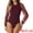 Burgundy, variant on DARING DIVA Polka Dot Sheer Long Sleeve Crew Neck Bodysuit XS Black