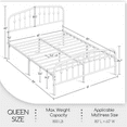 thumbnail image 2 of Topeakmart Metal Bed with Arched Headboard and Footboard, White, Queen, 2 of 7