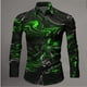 thumbnail image 1 of Camisa de manga larga para hombre, estilo informal, estilo urbano, moda, estampado 3D, estilo Harajuku, talla grande, formal, con diseño de relámpago, 1 of 6