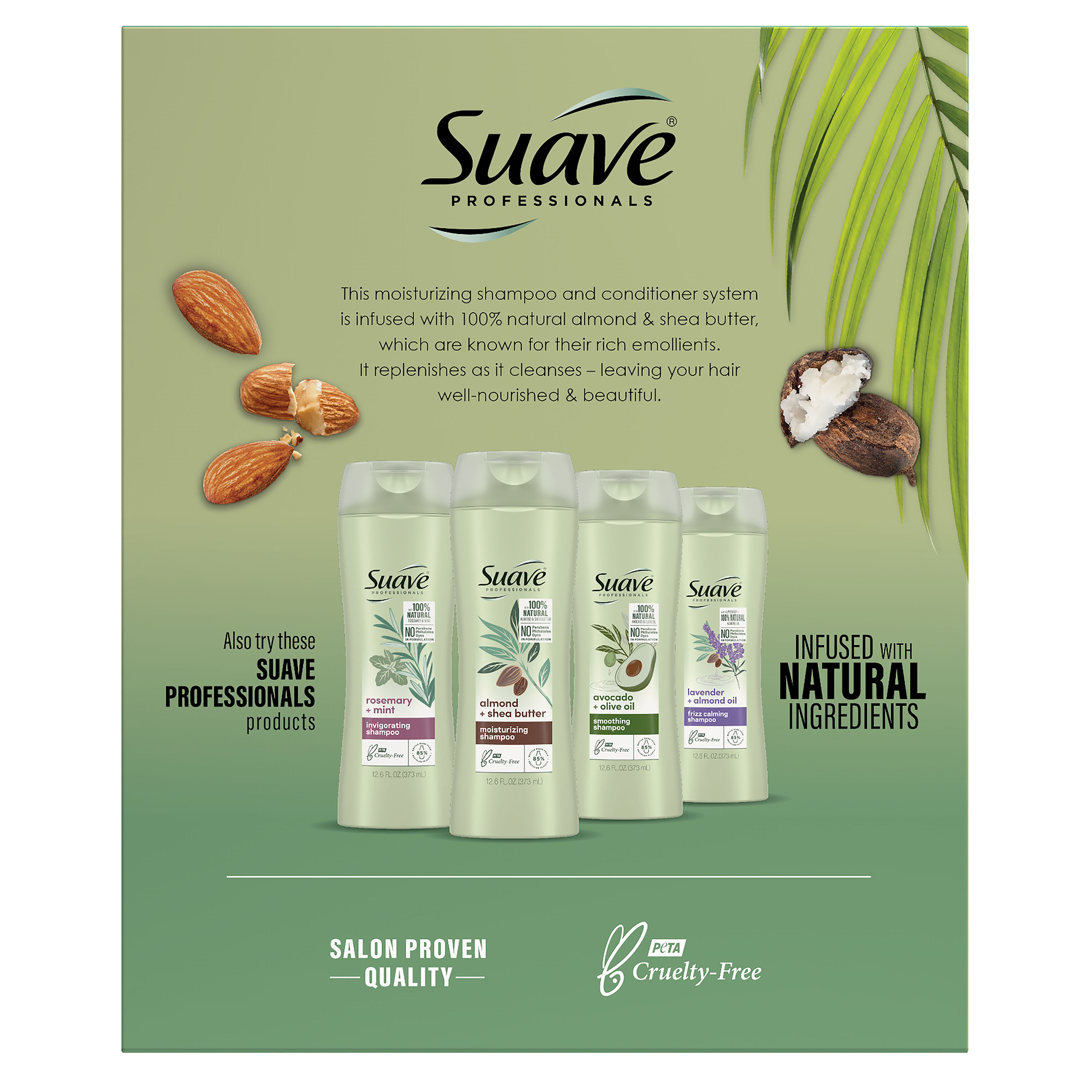 ($13 Value) Suave Professionals Shampoo and Conditioner Holiday Gift Set, Almond and Shea Butter, 3 Piece - image 4 of 5