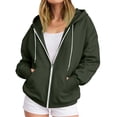 thumbnail image 4 of Cmfcve Women's Fall Jackets Long Sleeve Zip up Hoodies Drawstring Hooded Sweatshirts Fashion Loose Fit Outwear, 4 of 6