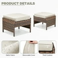 thumbnail image 3 of Planntonneo Wicker Ottoman Set of 2, Rattan Footrest Footstool Patio Furniture with Removable Beige Cushion, 3 of 6
