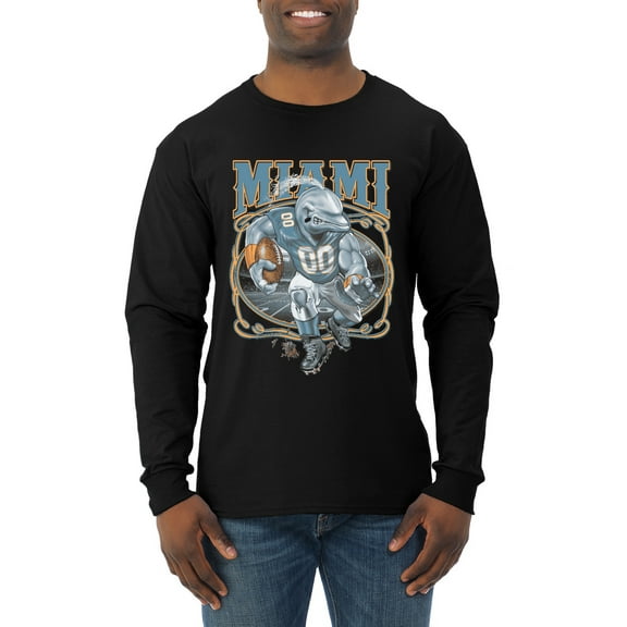 Wild Bobby, Miami Fans | MIA Fantasy Football ,Sports, Men Long Sleeve Shirt, Black, Small