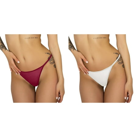 (2-Pack) Kcodviy Women Soild Embroidered Bikini Underwear Women Mesh Sheer Thong Panties Lace Thong Panties Lot T Pants Low Waist Cotton Womens Underwear Bikini Plus Size Underwear