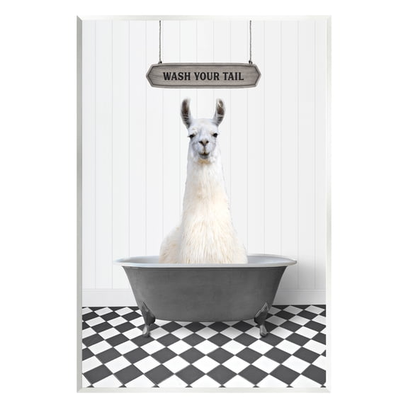 Stupell Industries Wash Your Tail Animal Animals & Insects Painting Unframed Art Print Wall Art, 10 x 15