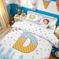 thumbnail image 3 of Meiyoeat Cartoon Dripping Ice Cream Twin Bedding for Boys Girls, Blue Baseball D Letter Duvet Cover Set, Polkadot Reversible, 1 Duvet Cover and 1 Pillowcase (No Comforter), 3 of 6