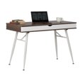 thumbnail image 4 of Calico Designs Alcove Modern Pocket / Writing Desk with Large Split Drawer in White / Chestnut, 4 of 11
