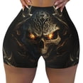 thumbnail image 2 of Uemuo Metal Evil Skull Pattern Women Workout Impact Shorts Scrunch Butt Lifting Gym Shorts Seamless Booty Biker Shorts-X-Large, 2 of 8